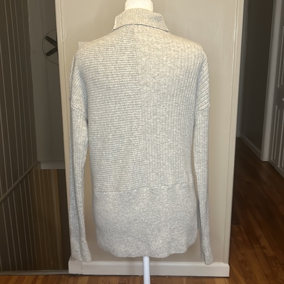 Summersalt The Luxe Cashmere Blend Funnel Neck Mix Stitch Sweater New Grey XS - Picture 6 of 9